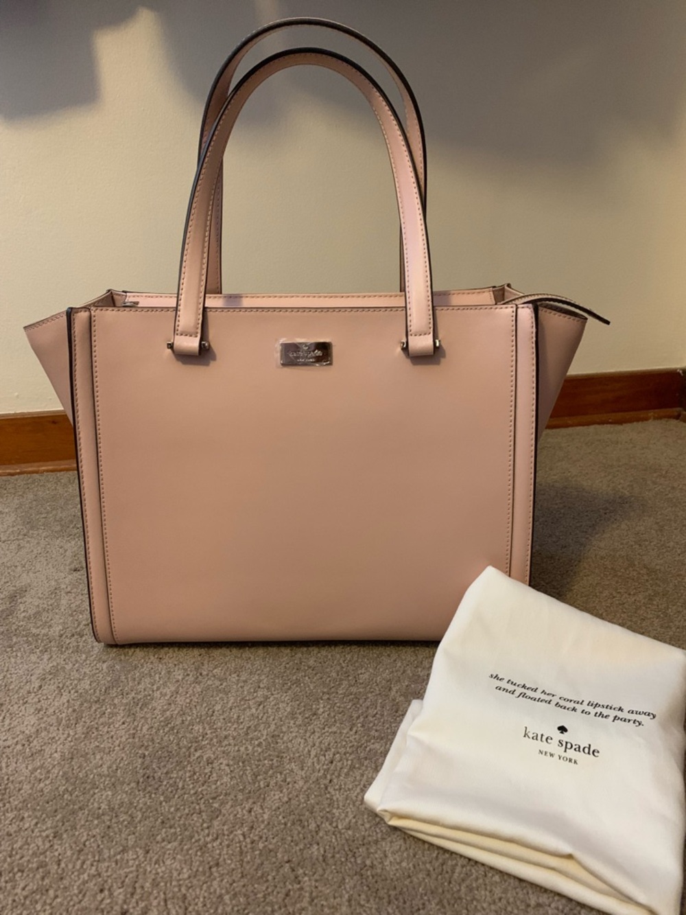 kate spade Blush Pink regatta court warm vellum bag